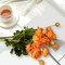 5 Stems UV-Resistant Artificial Silk Ranunculus Flowers – 23" Tall Orange Faux Blooms with Bendable Stems for Wedding Centerpieces, Home & Event Decor